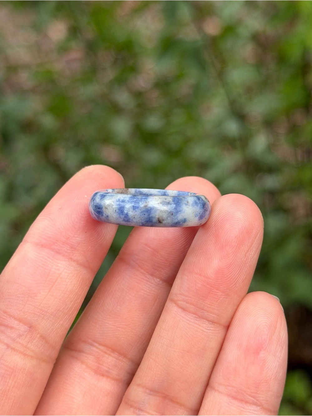 Size 7.5 Blue Sodalite Stone Band Ring